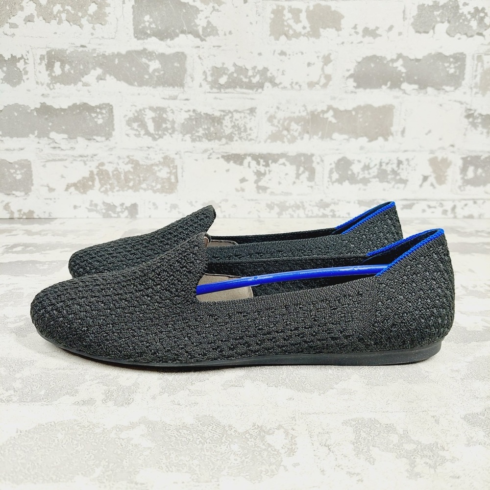 NEW Rothy's The Flat Black Knit Round Toe Slip On Loafers C329 - Picture 1 of 8